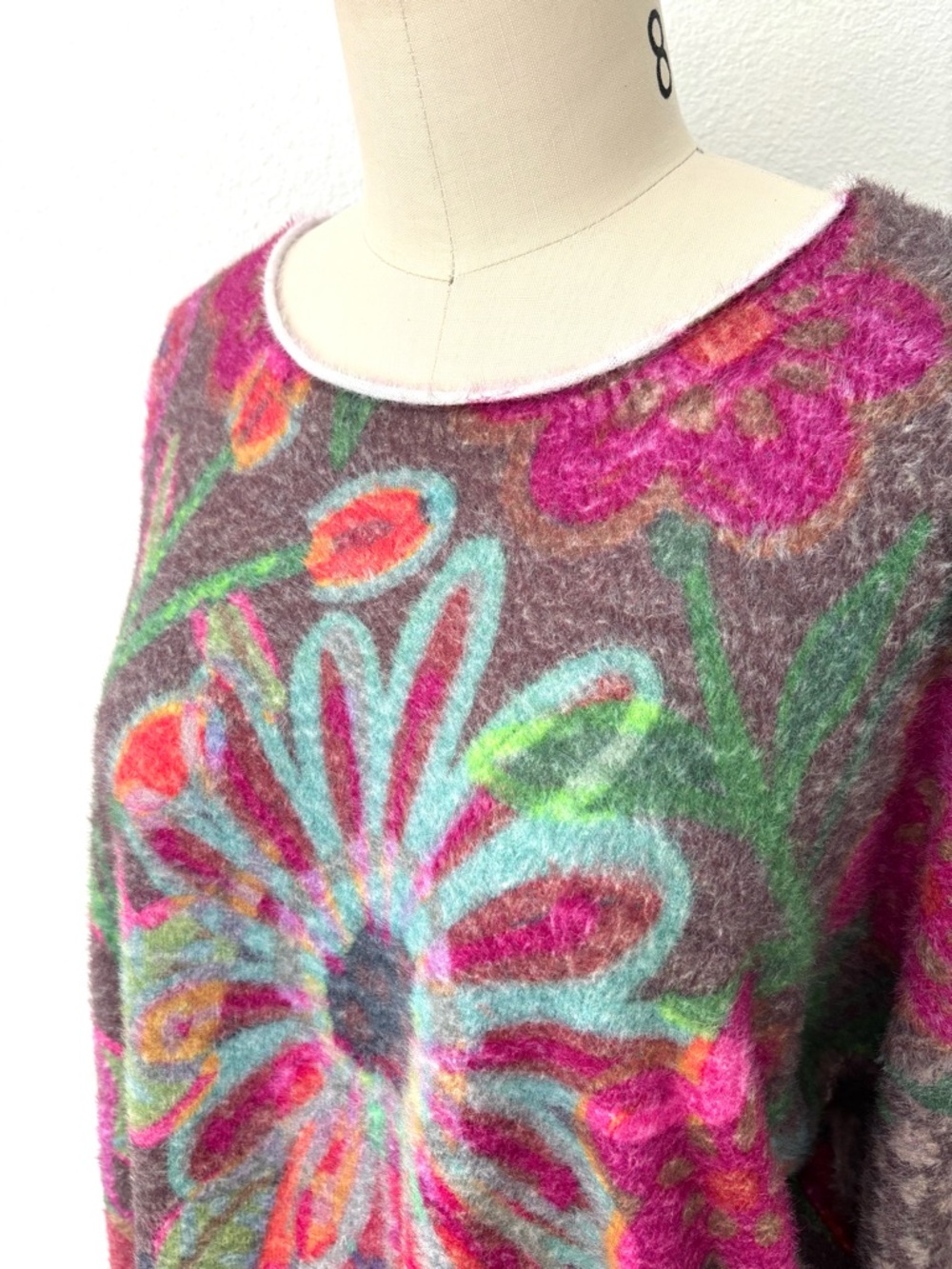 Natural Life Folk Flower Pullover Sweater NWT Mauve Soft Cozy XL - Picture 3 of 8